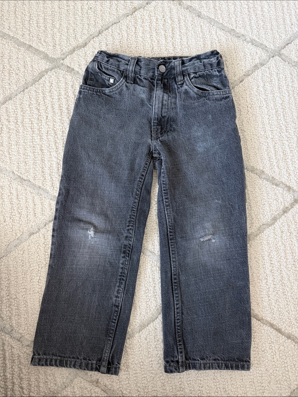Kenneth Cole Kids Washed Black Straight Jeans